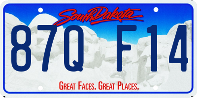 SD license plate 87QF14