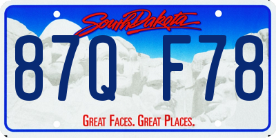 SD license plate 87QF78