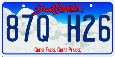 SD license plate 87QH26