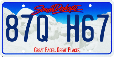 SD license plate 87QH67