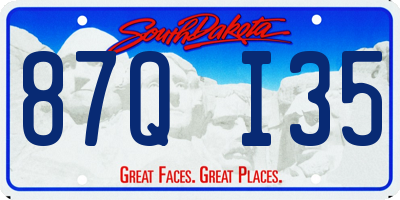 SD license plate 87QI35