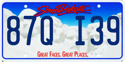 SD license plate 87QI39