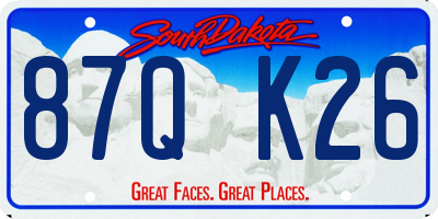 SD license plate 87QK26