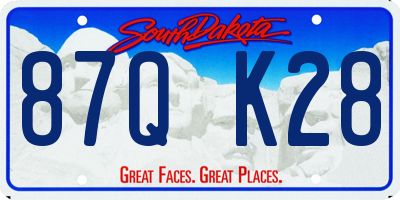 SD license plate 87QK28