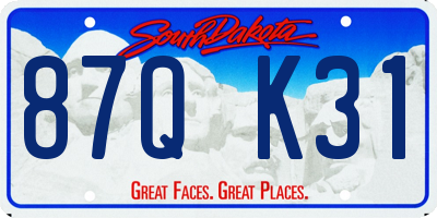 SD license plate 87QK31