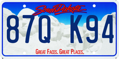 SD license plate 87QK94