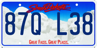 SD license plate 87QL38