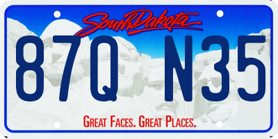 SD license plate 87QN35
