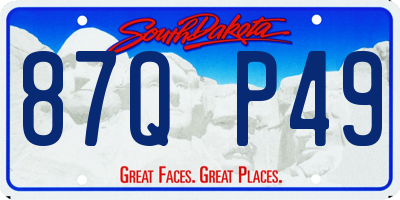 SD license plate 87QP49