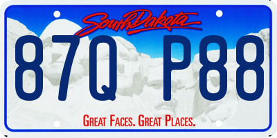 SD license plate 87QP88