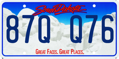 SD license plate 87QQ76