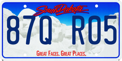 SD license plate 87QR05