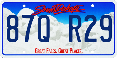 SD license plate 87QR29