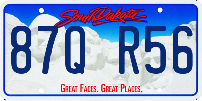 SD license plate 87QR56