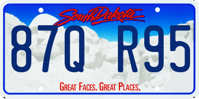 SD license plate 87QR95
