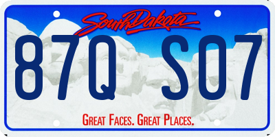 SD license plate 87QS07