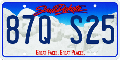 SD license plate 87QS25