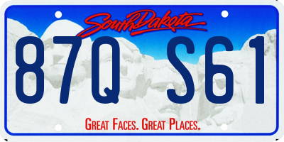 SD license plate 87QS61