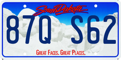 SD license plate 87QS62