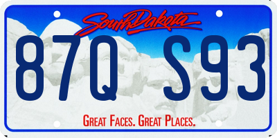 SD license plate 87QS93