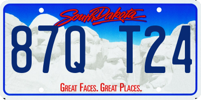 SD license plate 87QT24