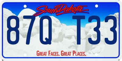 SD license plate 87QT33