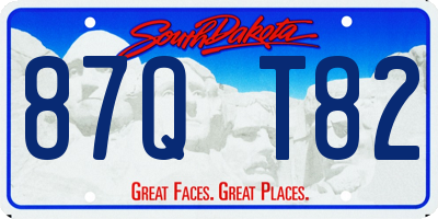 SD license plate 87QT82