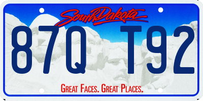 SD license plate 87QT92