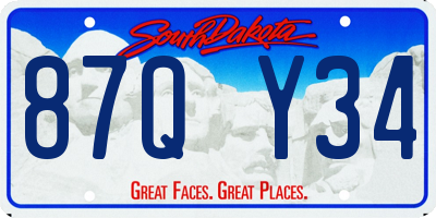 SD license plate 87QY34