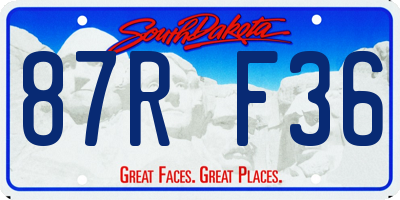 SD license plate 87RF36