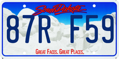 SD license plate 87RF59