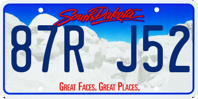 SD license plate 87RJ52