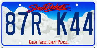 SD license plate 87RK44