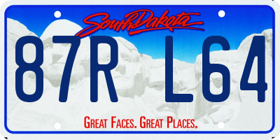 SD license plate 87RL64