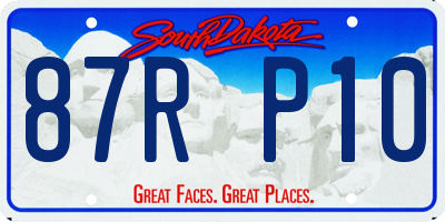 SD license plate 87RP10