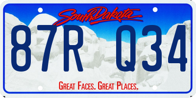 SD license plate 87RQ34