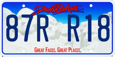 SD license plate 87RR18