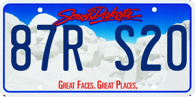 SD license plate 87RS20