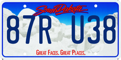 SD license plate 87RU38