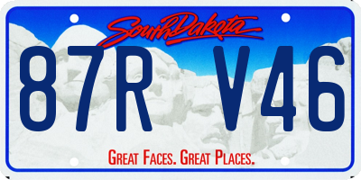 SD license plate 87RV46