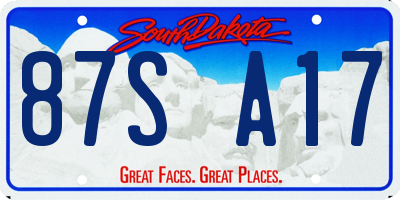 SD license plate 87SA17