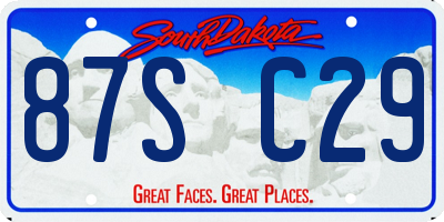 SD license plate 87SC29