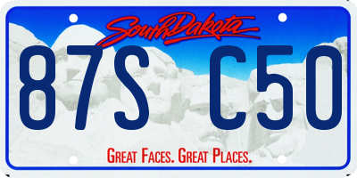 SD license plate 87SC50