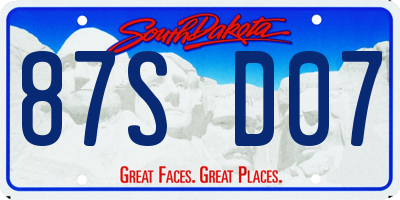 SD license plate 87SD07