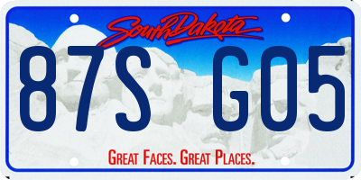 SD license plate 87SG05
