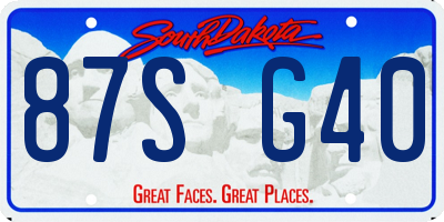 SD license plate 87SG40