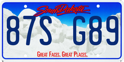 SD license plate 87SG89