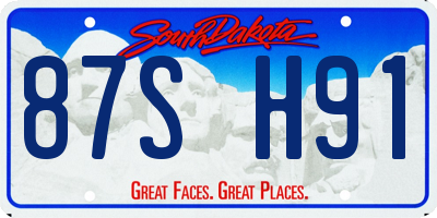 SD license plate 87SH91