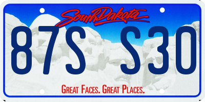 SD license plate 87SS30