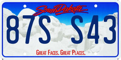 SD license plate 87SS43
